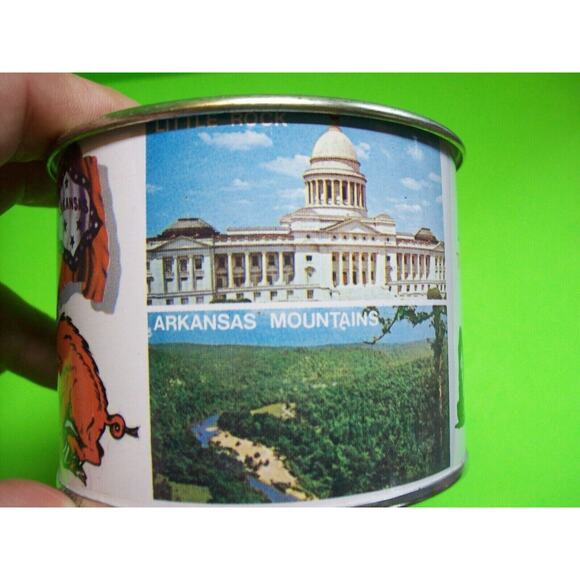Arkansas Tin Mug Cup Vintage Home of Razorback Little Rock Hot Springs Retro - Picture 4 of 7